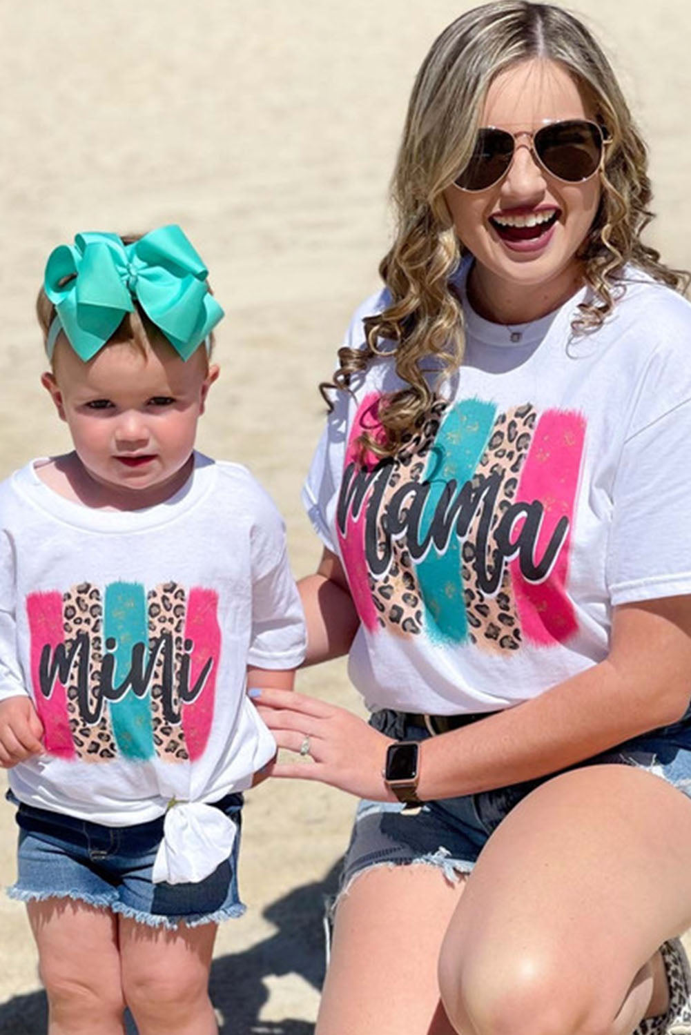 mama Leopard Brush Stroke Graphic Print T Shirt