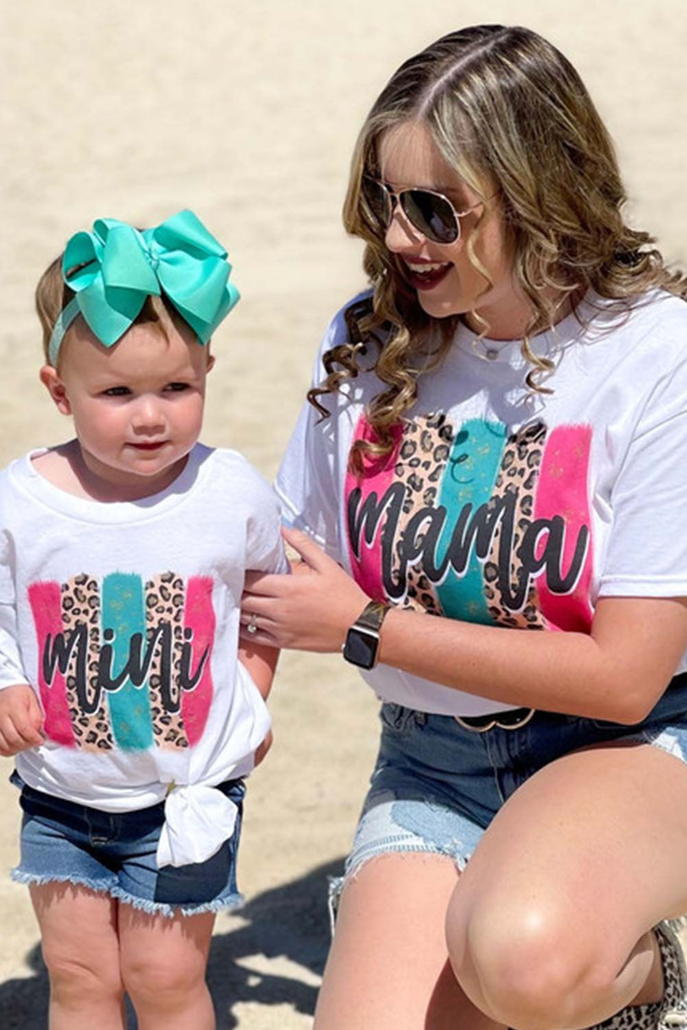 mama Leopard Brush Stroke Graphic Print T Shirt