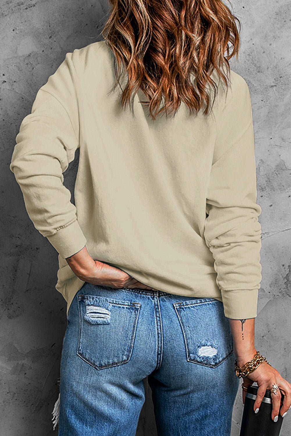 Khaki CAPTAIN Of THE STRUGGLE BUS Graphic Sweatshirt