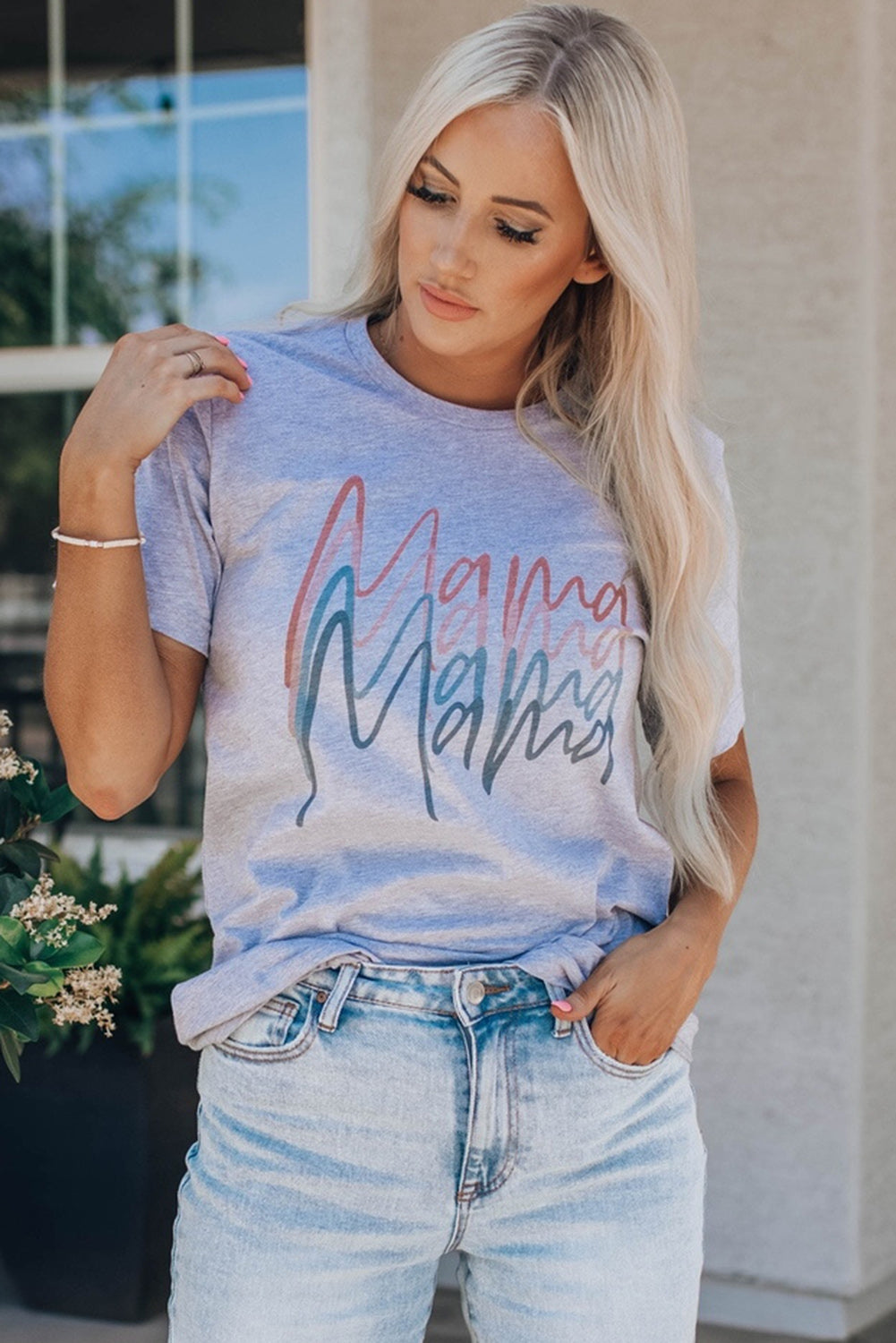 Letter Mama Quadruple Shadows Graphic Tee