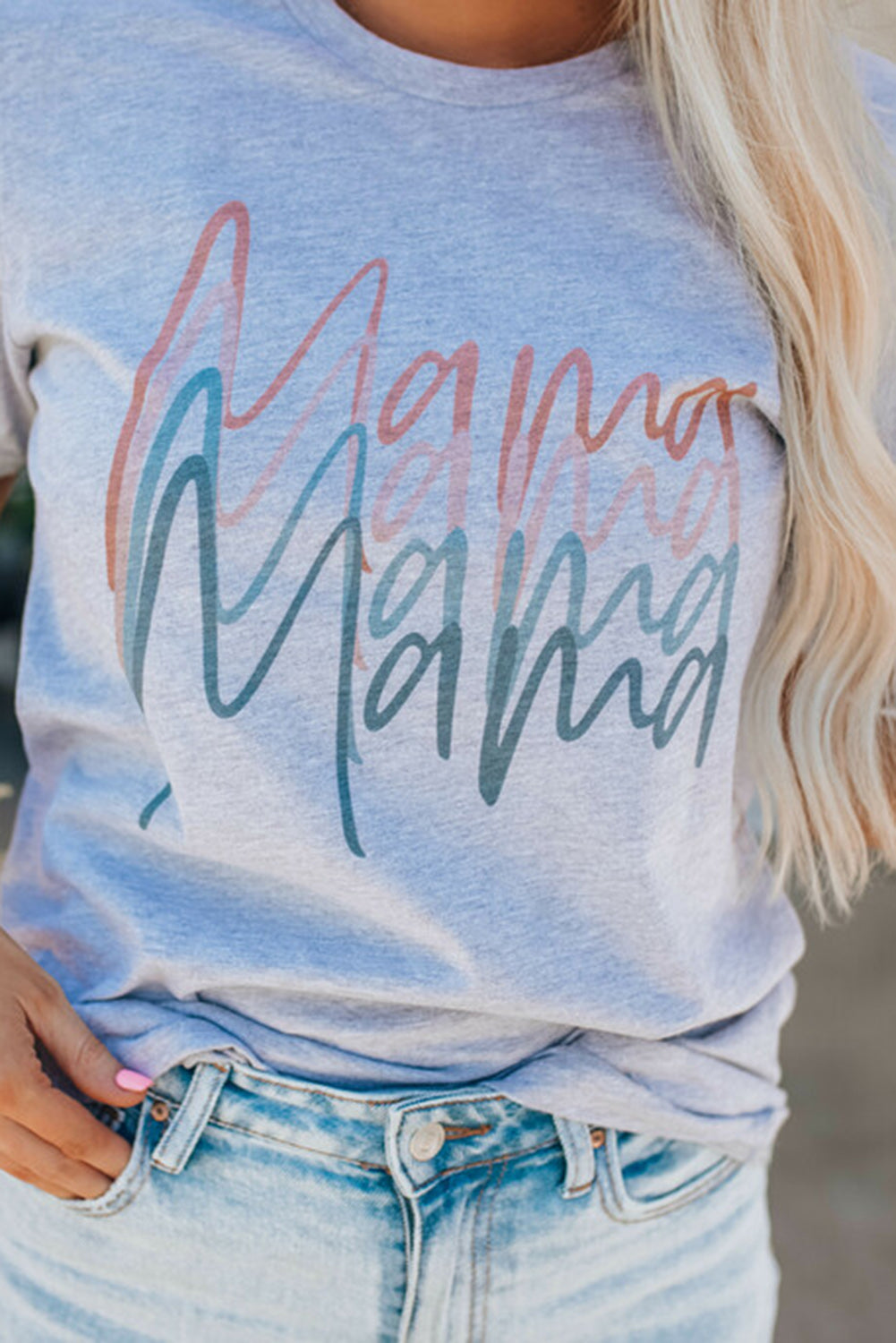 Letter Mama Quadruple Shadows Graphic Tee