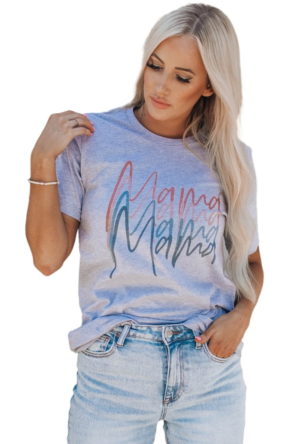 Letter Mama Quadruple Shadows Graphic Tee