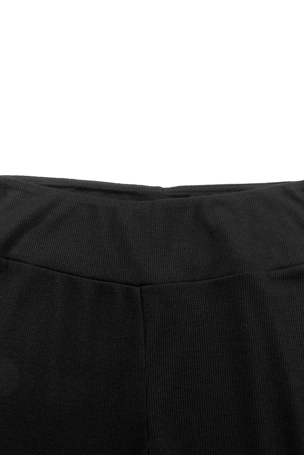 Rib Knit High Waist Slit Leggings