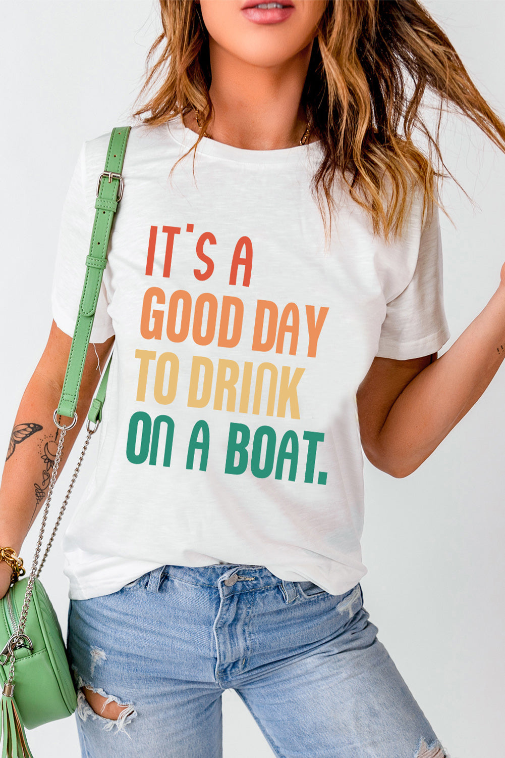 IT'S A GOOD DAY TO DRINK ON A BOAT Letters T Shirt