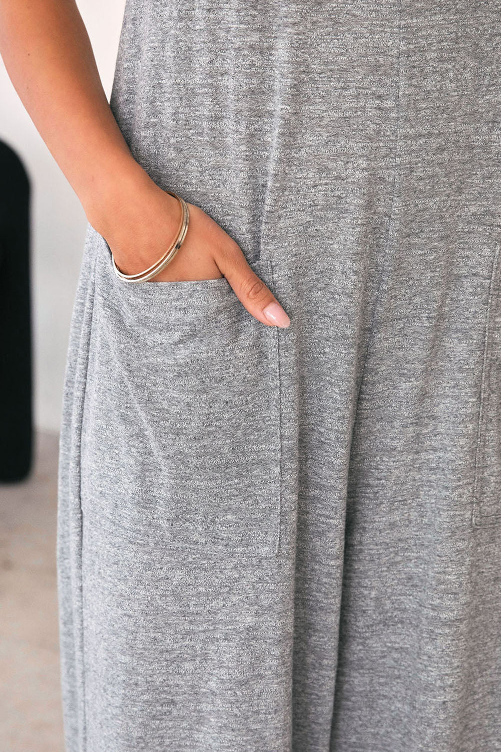 Loose Fit Side Pockets Spaghetti Strap Wide Leg Jumpsuit