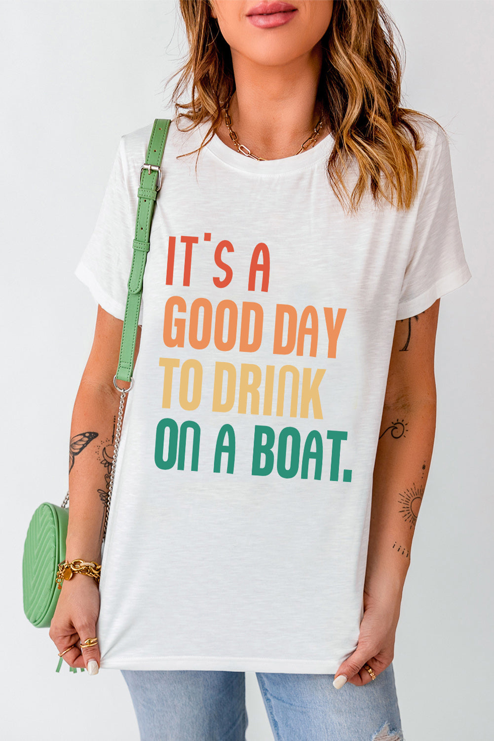 IT'S A GOOD DAY TO DRINK ON A BOAT Letters T Shirt